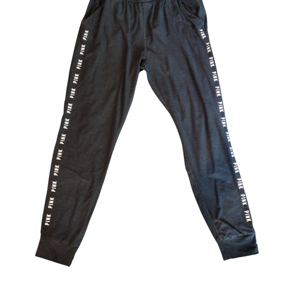 Victoria's Secret Black Joggers with White Logo